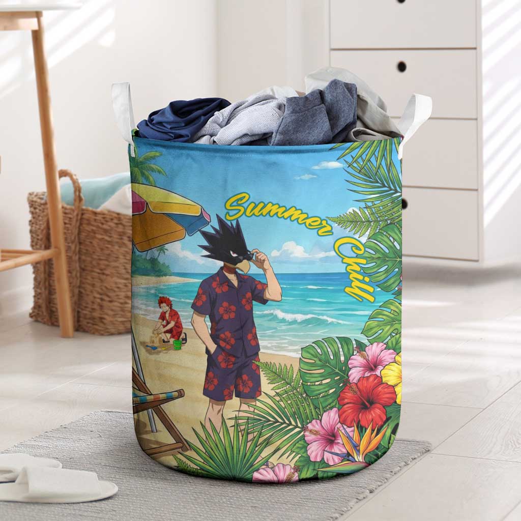 Fumikage Tokoyami Summer Chill Laundry Basket Tropical Anime Beach Mood