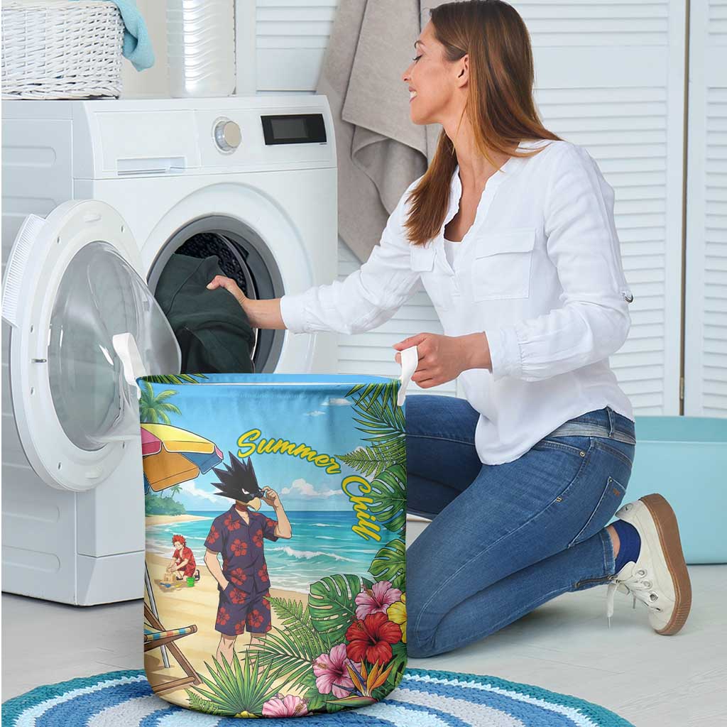 Fumikage Tokoyami Summer Chill Laundry Basket Tropical Anime Beach Mood