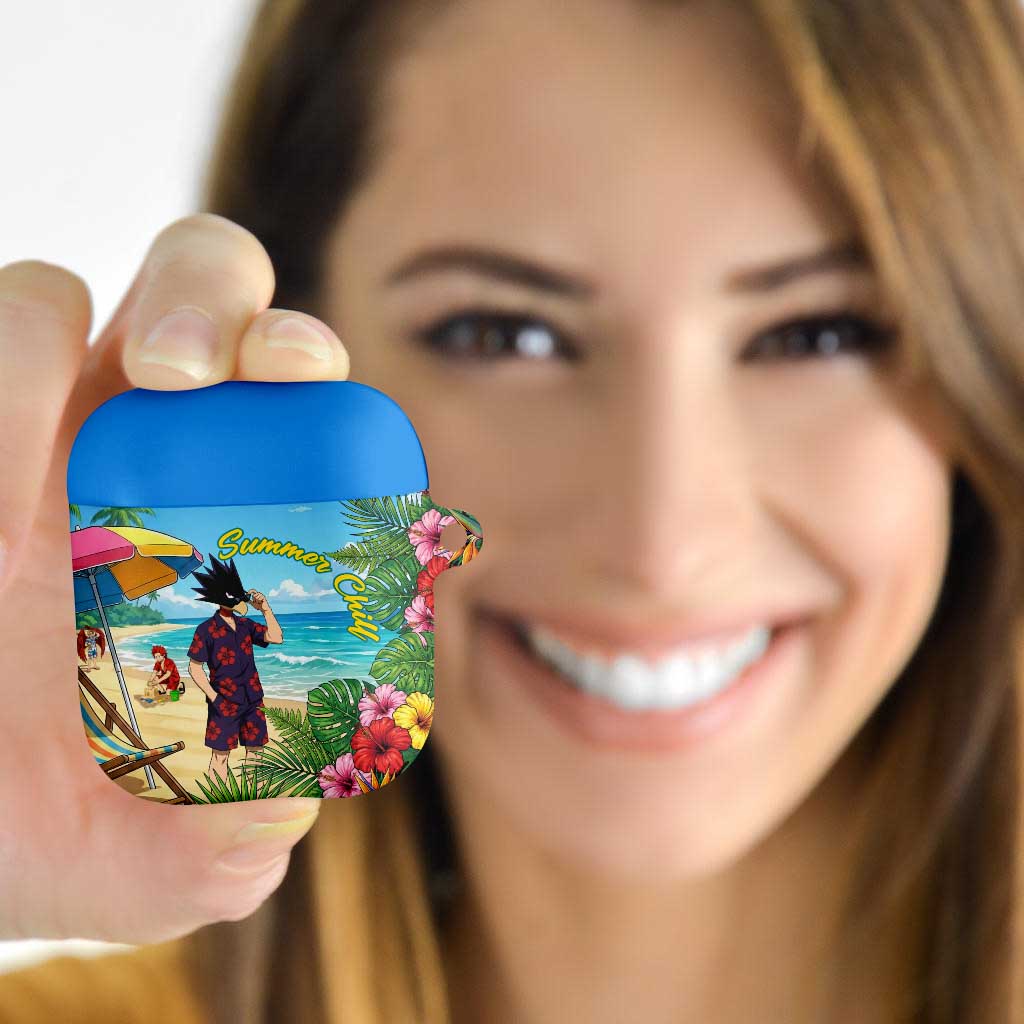 Fumikage Tokoyami Summer Chill AirPods Case Tropical Anime Beach Mood