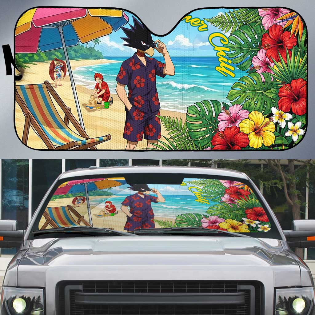 Fumikage Tokoyami Summer Chill Auto Sun Shade Tropical Anime Beach Mood