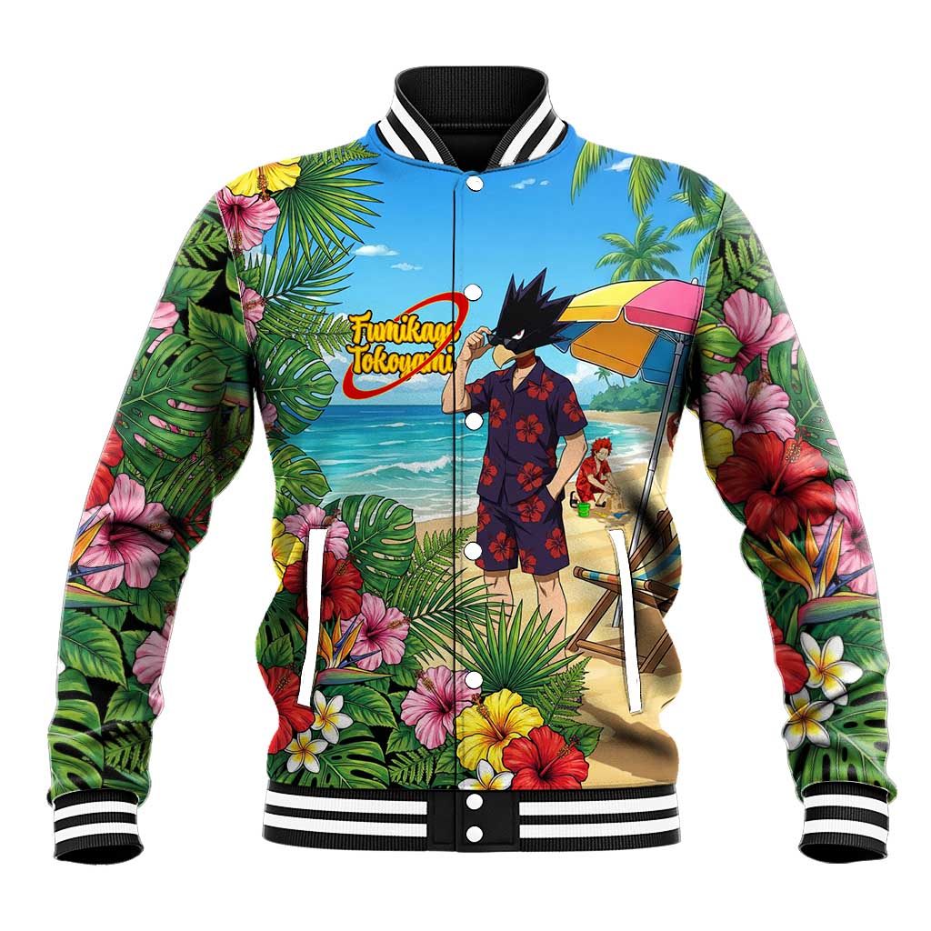 Fumikage Tokoyami Summer Chill Baseball Jacket Tropical Anime Beach Mood