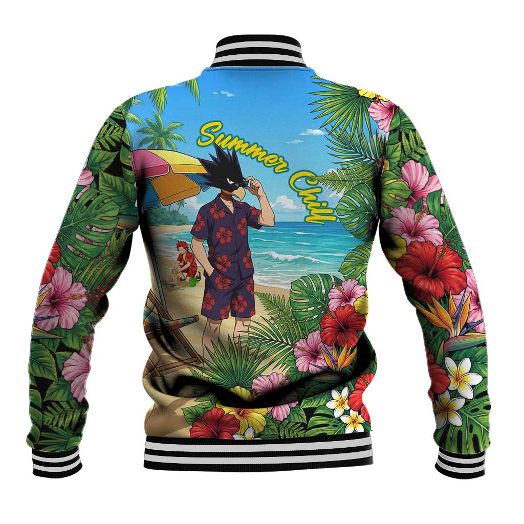 Fumikage Tokoyami Summer Chill Baseball Jacket Tropical Anime Beach Mood