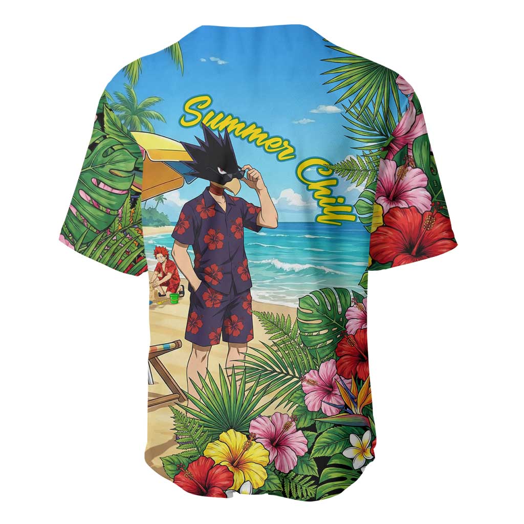 Fumikage Tokoyami Summer Chill Baseball Jersey Tropical Anime Beach Mood