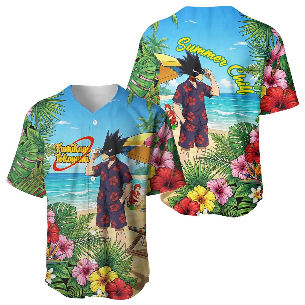 Fumikage Tokoyami Summer Chill Baseball Jersey Tropical Anime Beach Mood
