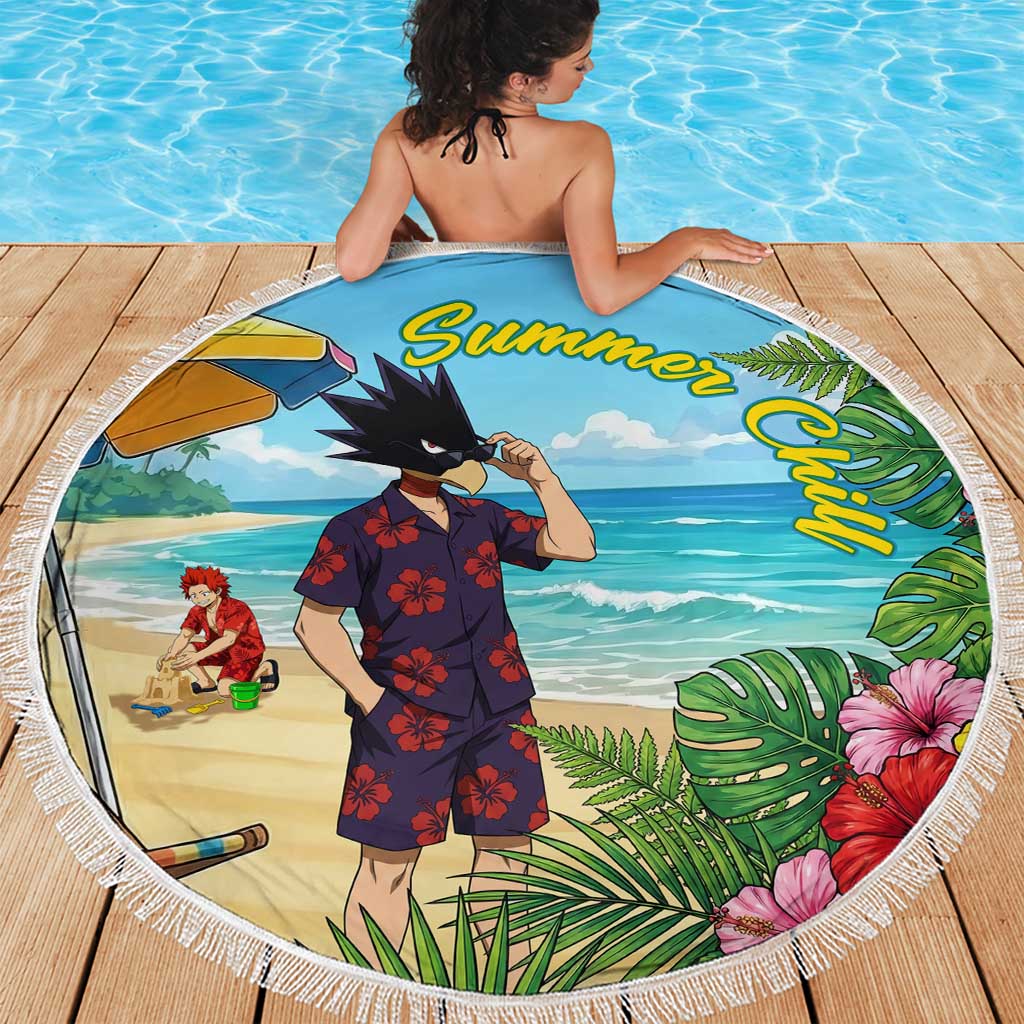 Fumikage Tokoyami Summer Chill Beach Blanket Tropical Anime Beach Mood