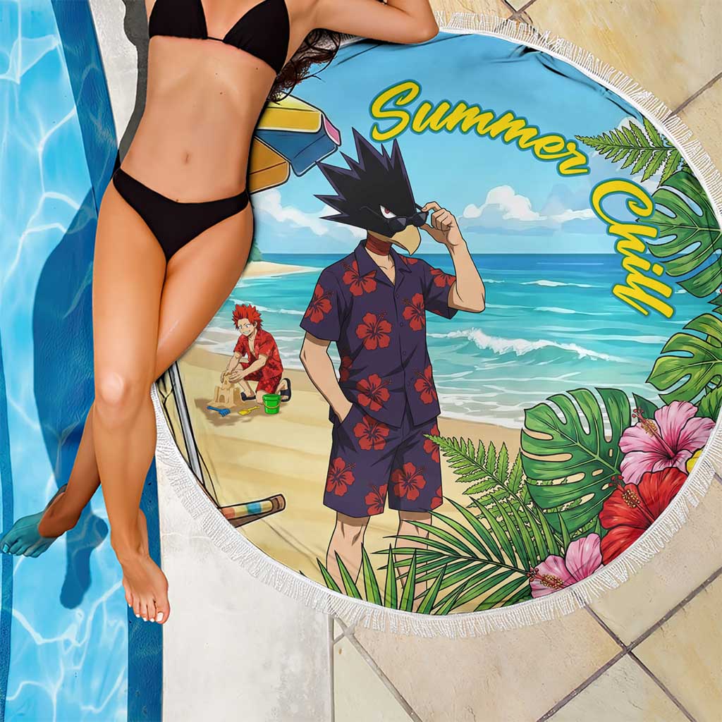 Fumikage Tokoyami Summer Chill Beach Blanket Tropical Anime Beach Mood