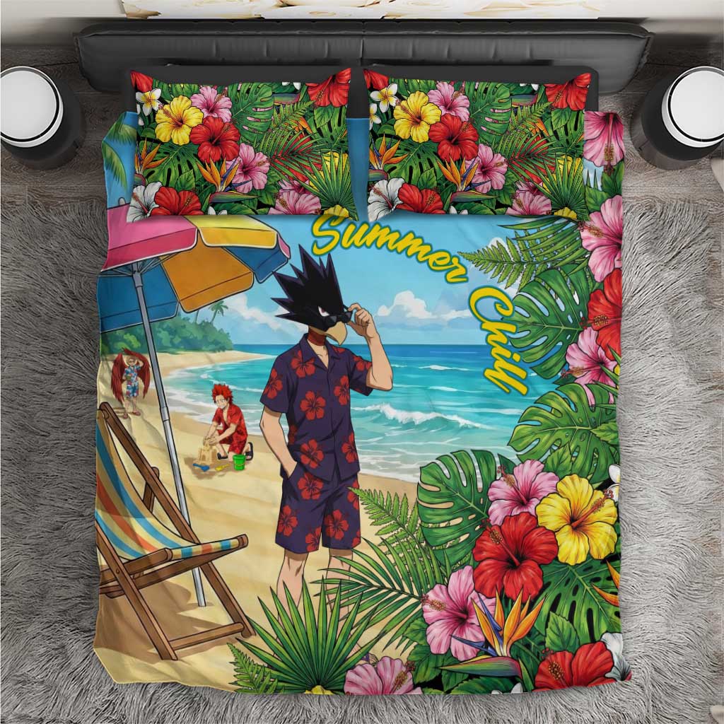 Fumikage Tokoyami Summer Chill Bedding Set Tropical Anime Beach Mood