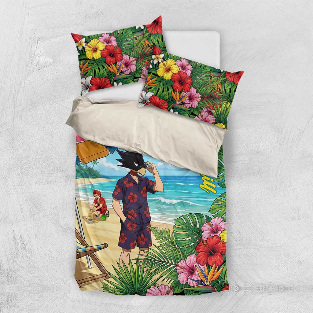 Fumikage Tokoyami Summer Chill Bedding Set Tropical Anime Beach Mood