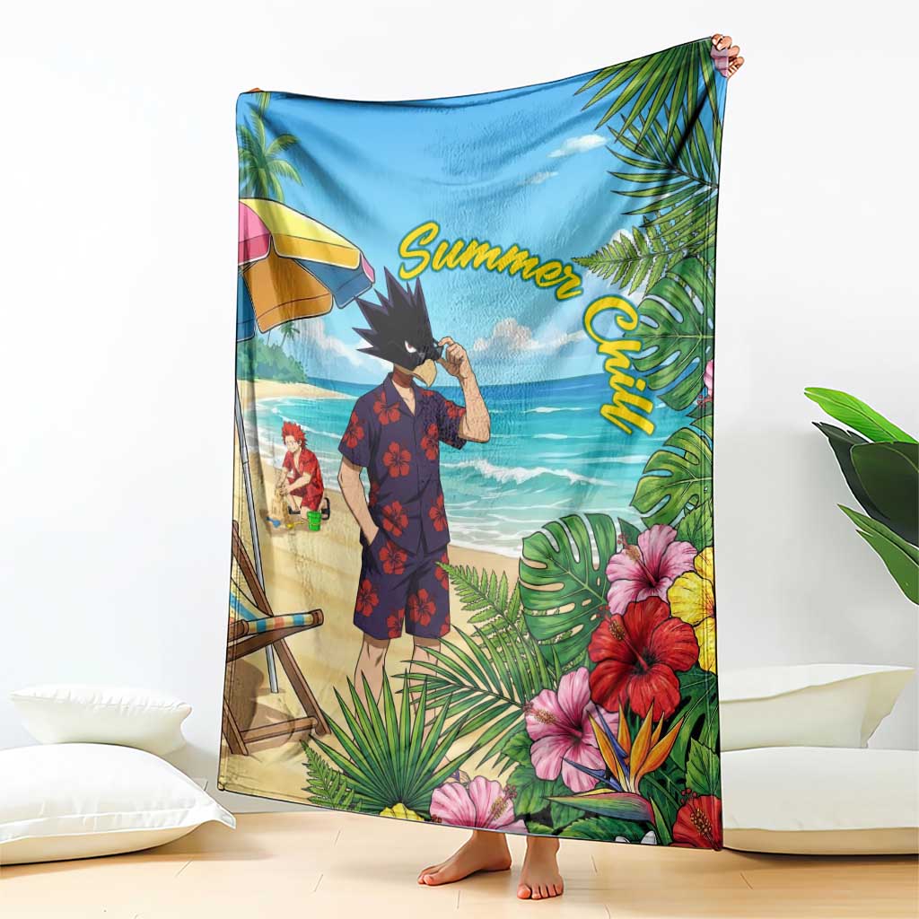 Fumikage Tokoyami Summer Chill Blanket Tropical Anime Beach Mood