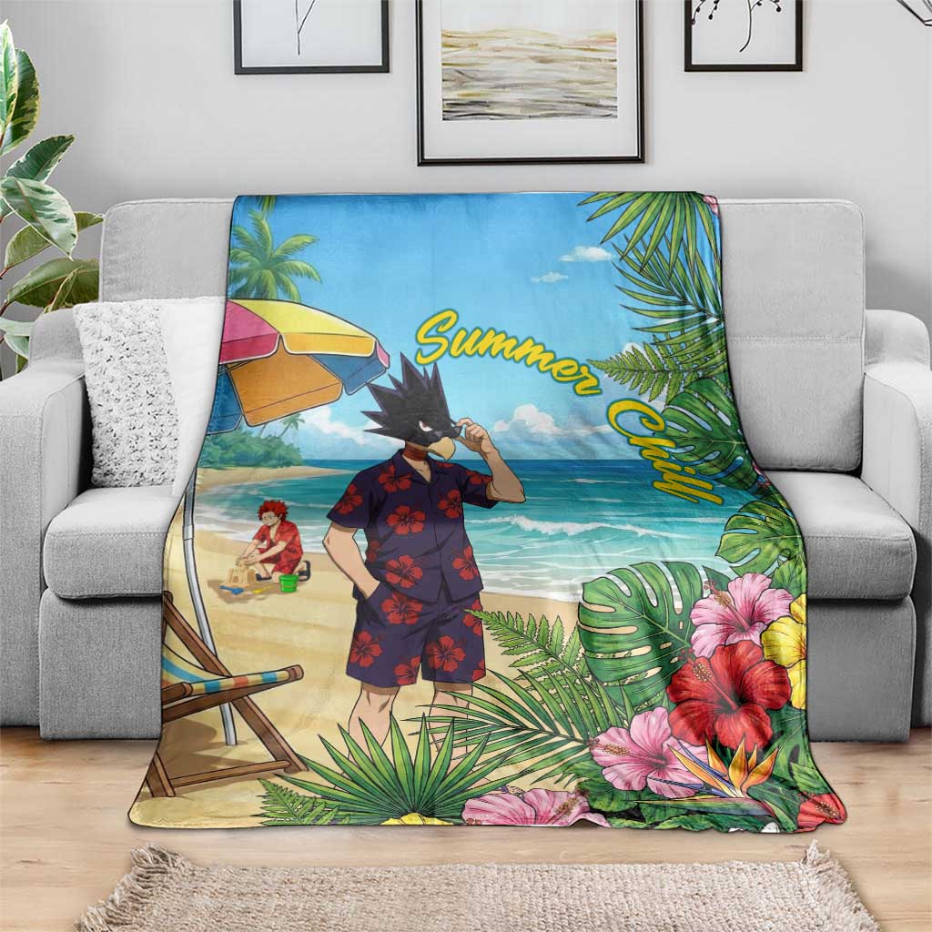 Fumikage Tokoyami Summer Chill Blanket Tropical Anime Beach Mood