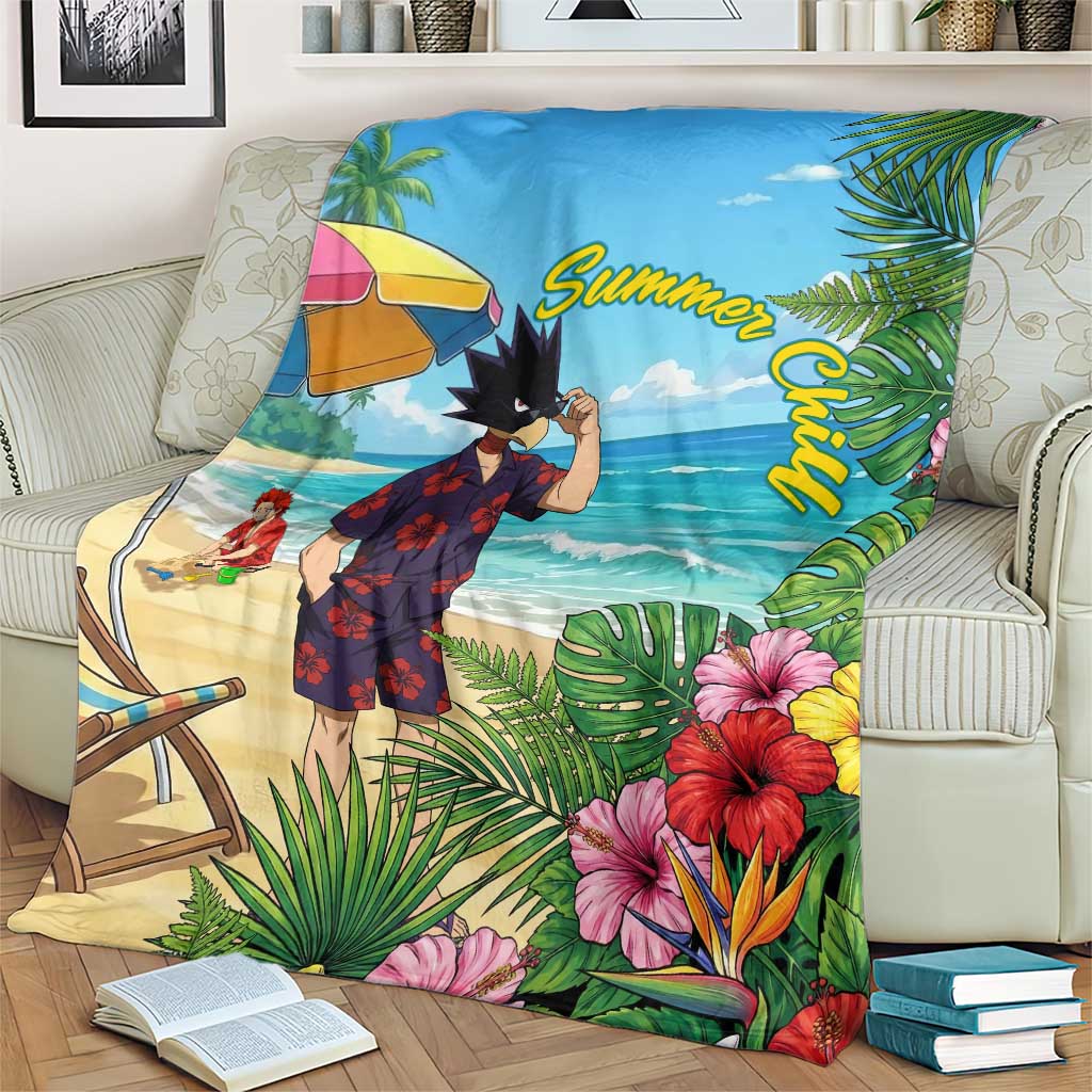 Fumikage Tokoyami Summer Chill Blanket Tropical Anime Beach Mood