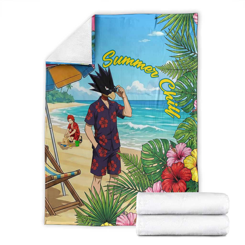 Fumikage Tokoyami Summer Chill Blanket Tropical Anime Beach Mood