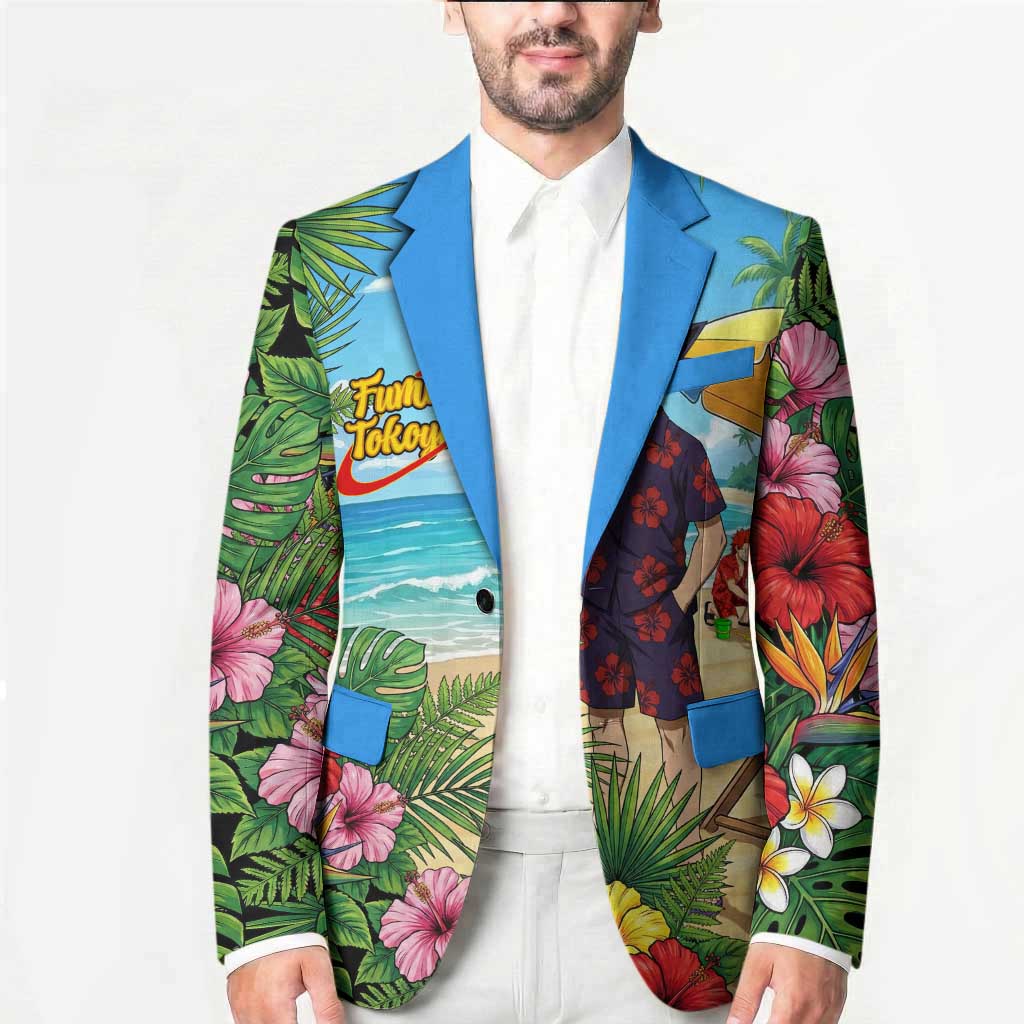 Fumikage Tokoyami Summer Chill Blazer Tropical Anime Beach Mood