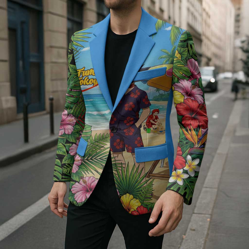 Fumikage Tokoyami Summer Chill Blazer Tropical Anime Beach Mood