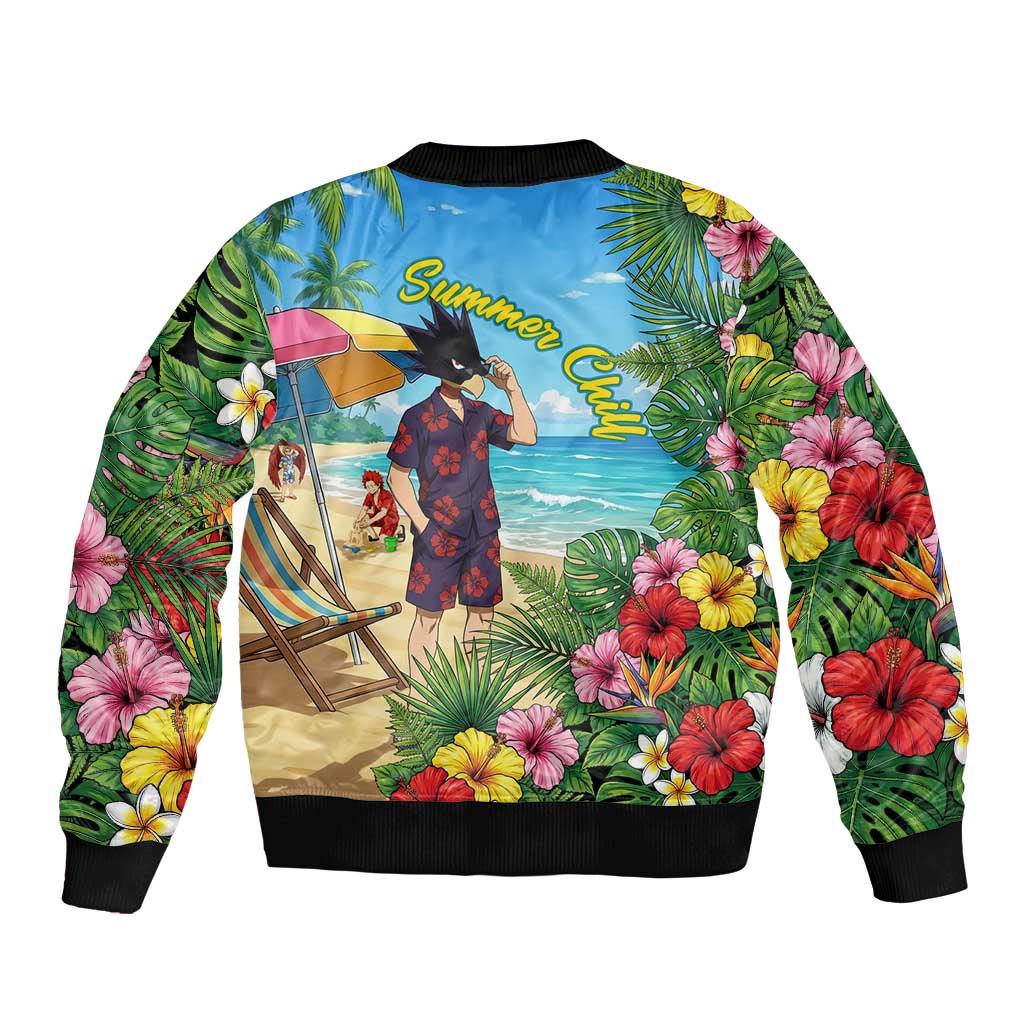 Fumikage Tokoyami Summer Chill Bomber Jacket Tropical Anime Beach Mood