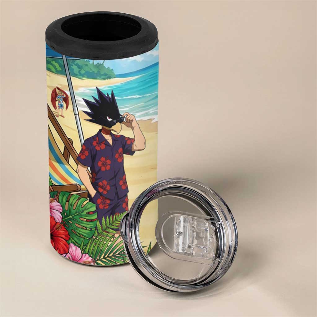 Fumikage Tokoyami Summer Chill 4 in 1 Can Cooler Tumbler Tropical Anime Beach Mood