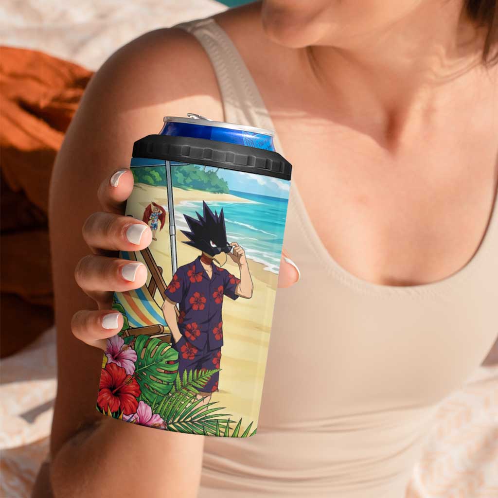 Fumikage Tokoyami Summer Chill 4 in 1 Can Cooler Tumbler Tropical Anime Beach Mood
