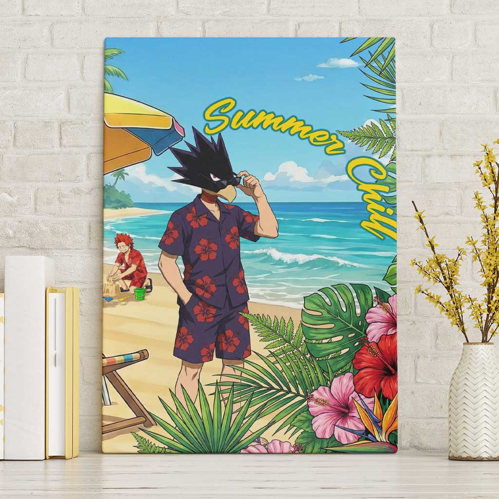 Fumikage Tokoyami Summer Chill Canvas Wall Art Tropical Anime Beach Mood