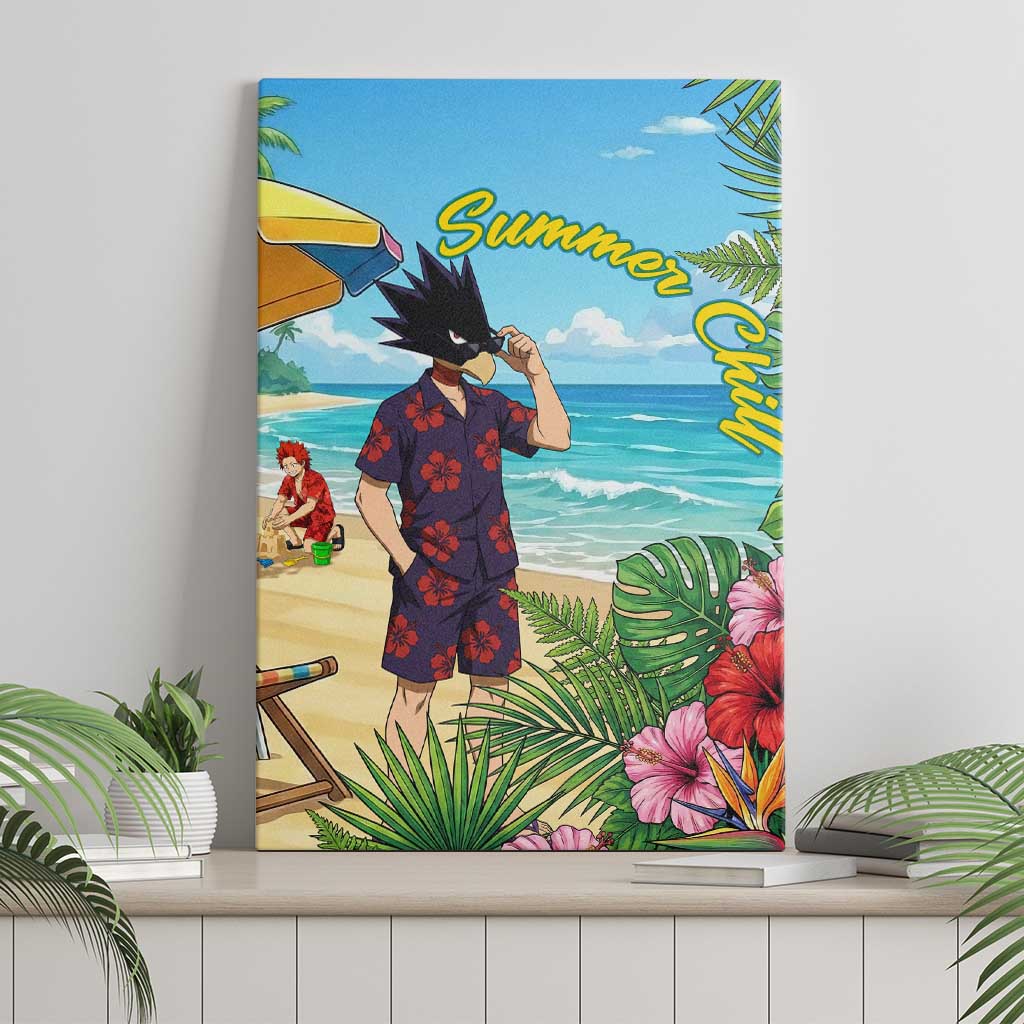 Fumikage Tokoyami Summer Chill Canvas Wall Art Tropical Anime Beach Mood