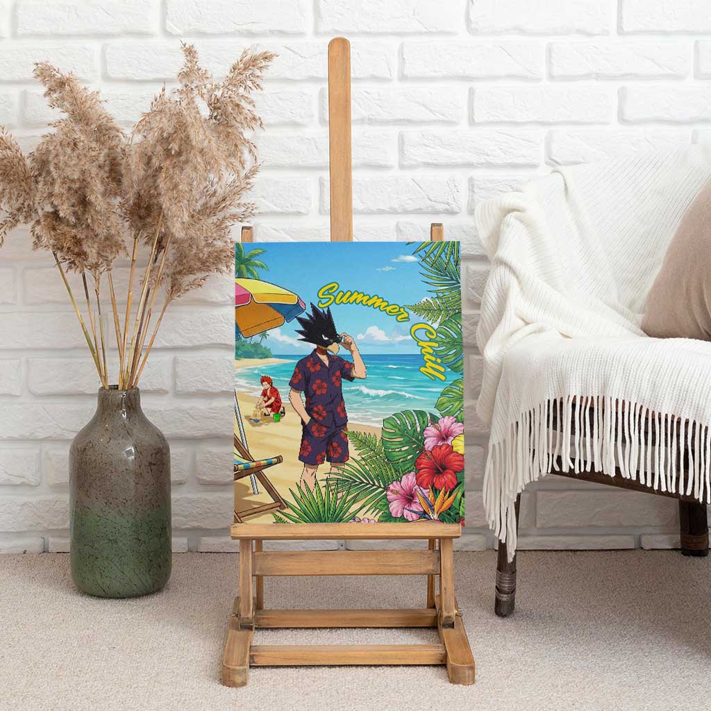 Fumikage Tokoyami Summer Chill Canvas Wall Art Tropical Anime Beach Mood