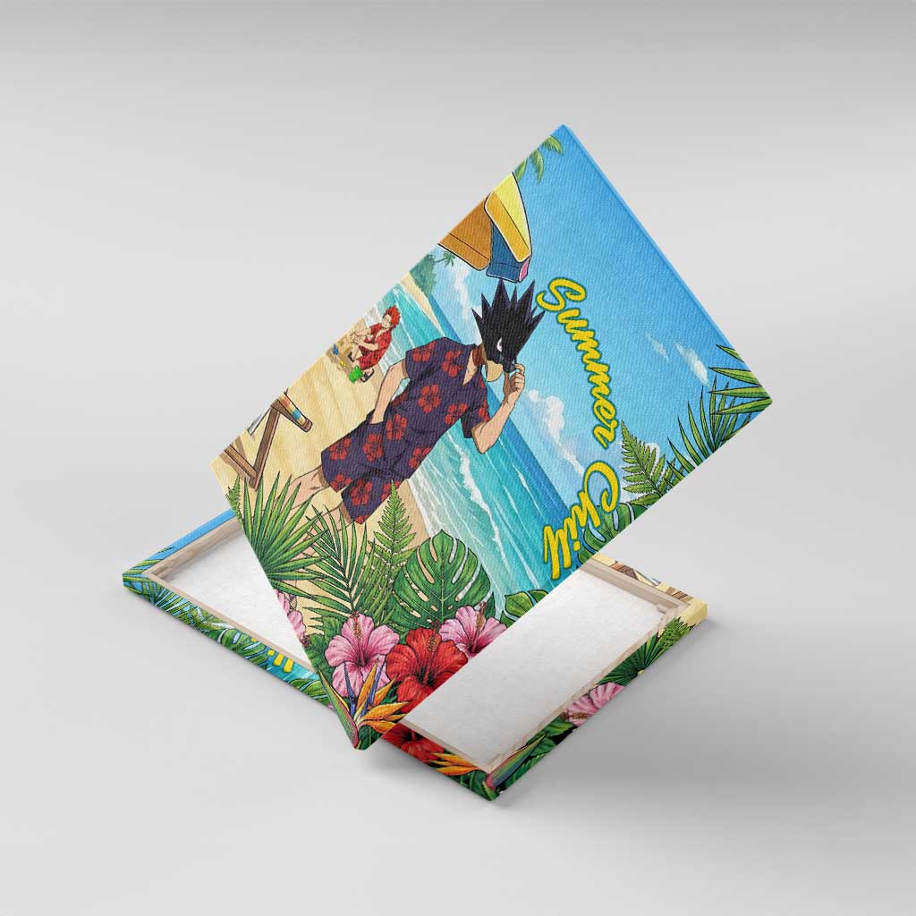 Fumikage Tokoyami Summer Chill Canvas Wall Art Tropical Anime Beach Mood