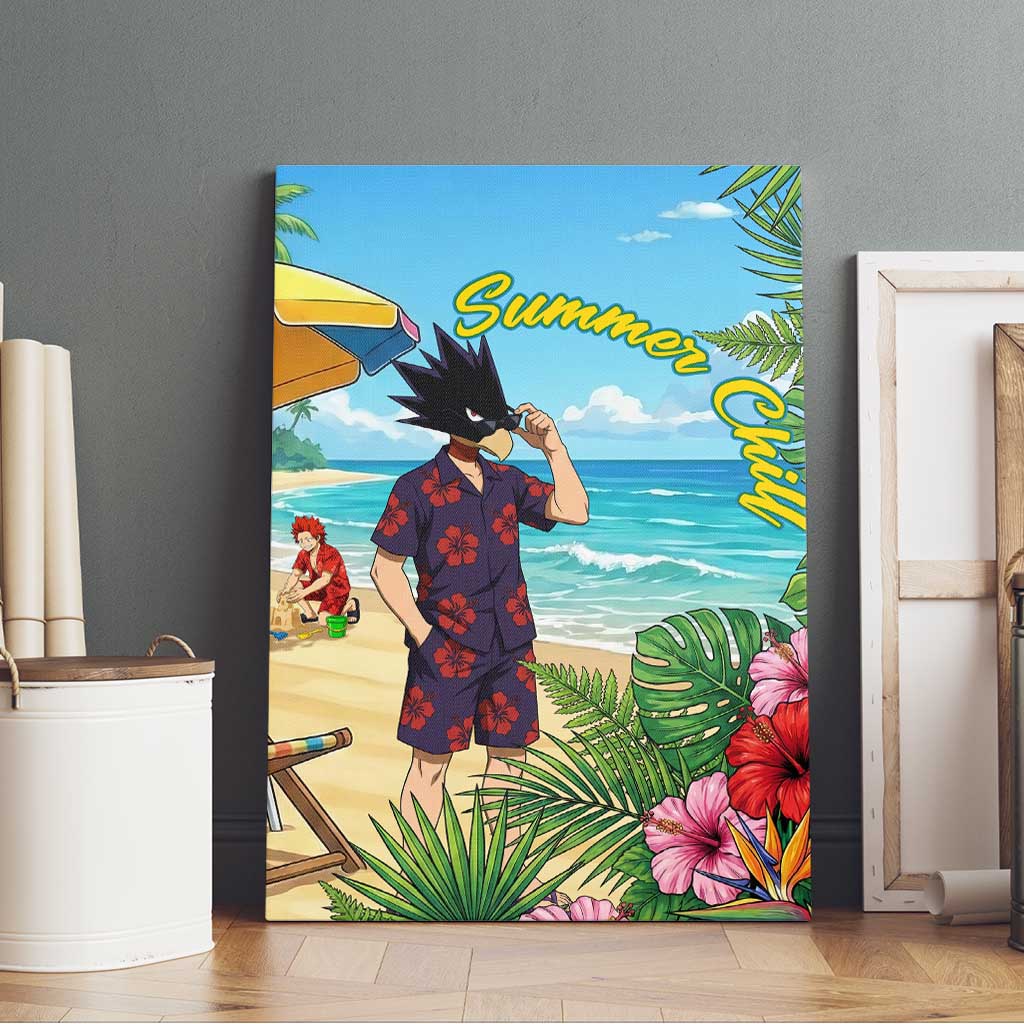 Fumikage Tokoyami Summer Chill Canvas Wall Art Tropical Anime Beach Mood