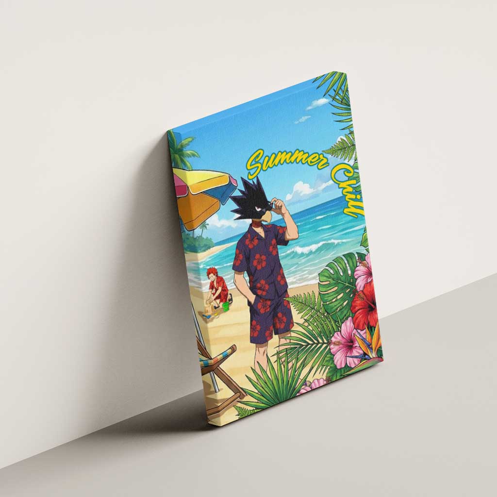 Fumikage Tokoyami Summer Chill Canvas Wall Art Tropical Anime Beach Mood
