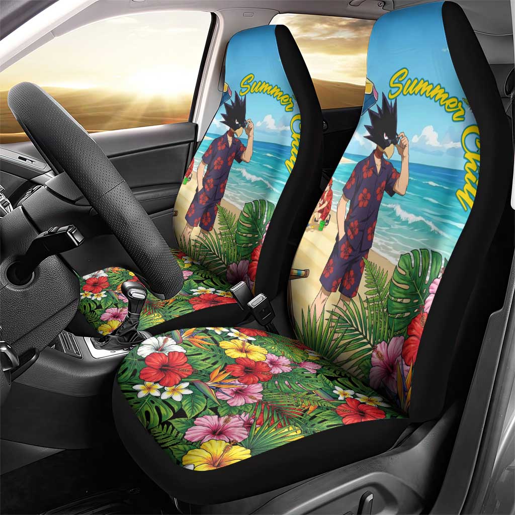 Fumikage Tokoyami Summer Chill Car Seat Cover Tropical Anime Beach Mood