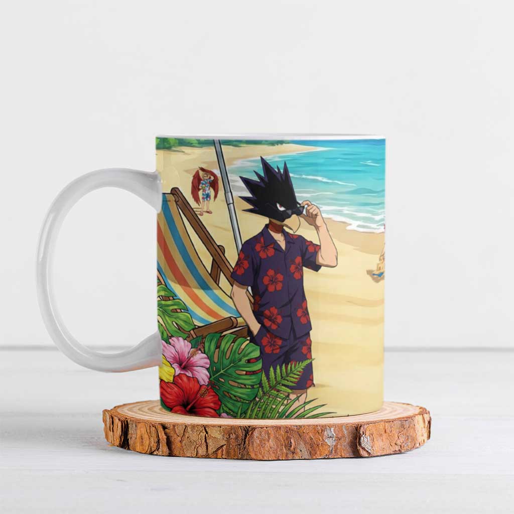 Fumikage Tokoyami Summer Chill Ceramic Mug Tropical Anime Beach Mood