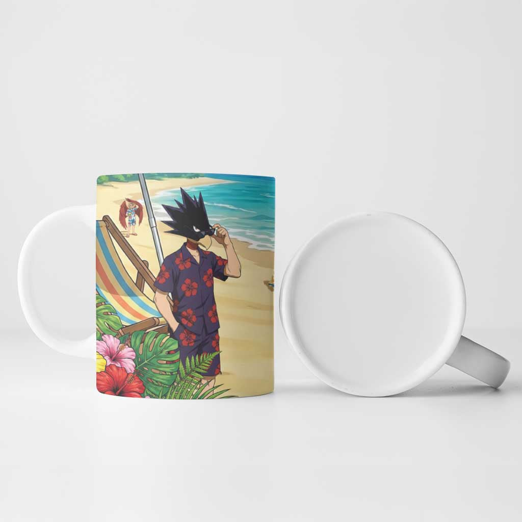 Fumikage Tokoyami Summer Chill Ceramic Mug Tropical Anime Beach Mood