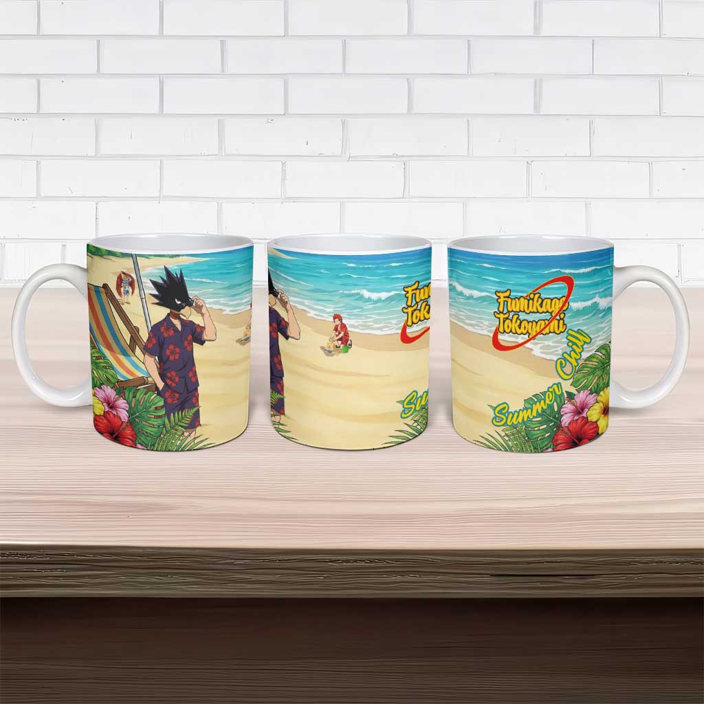 Fumikage Tokoyami Summer Chill Ceramic Mug Tropical Anime Beach Mood