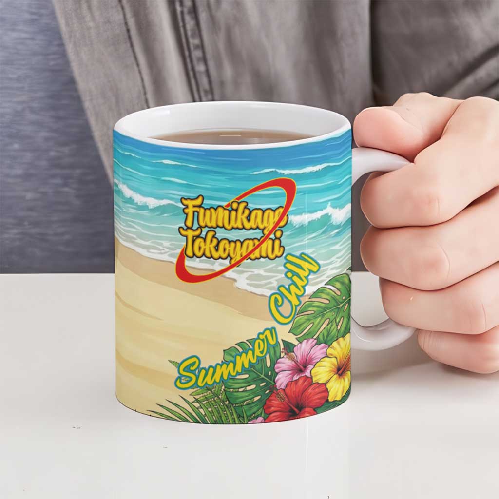 Fumikage Tokoyami Summer Chill Ceramic Mug Tropical Anime Beach Mood