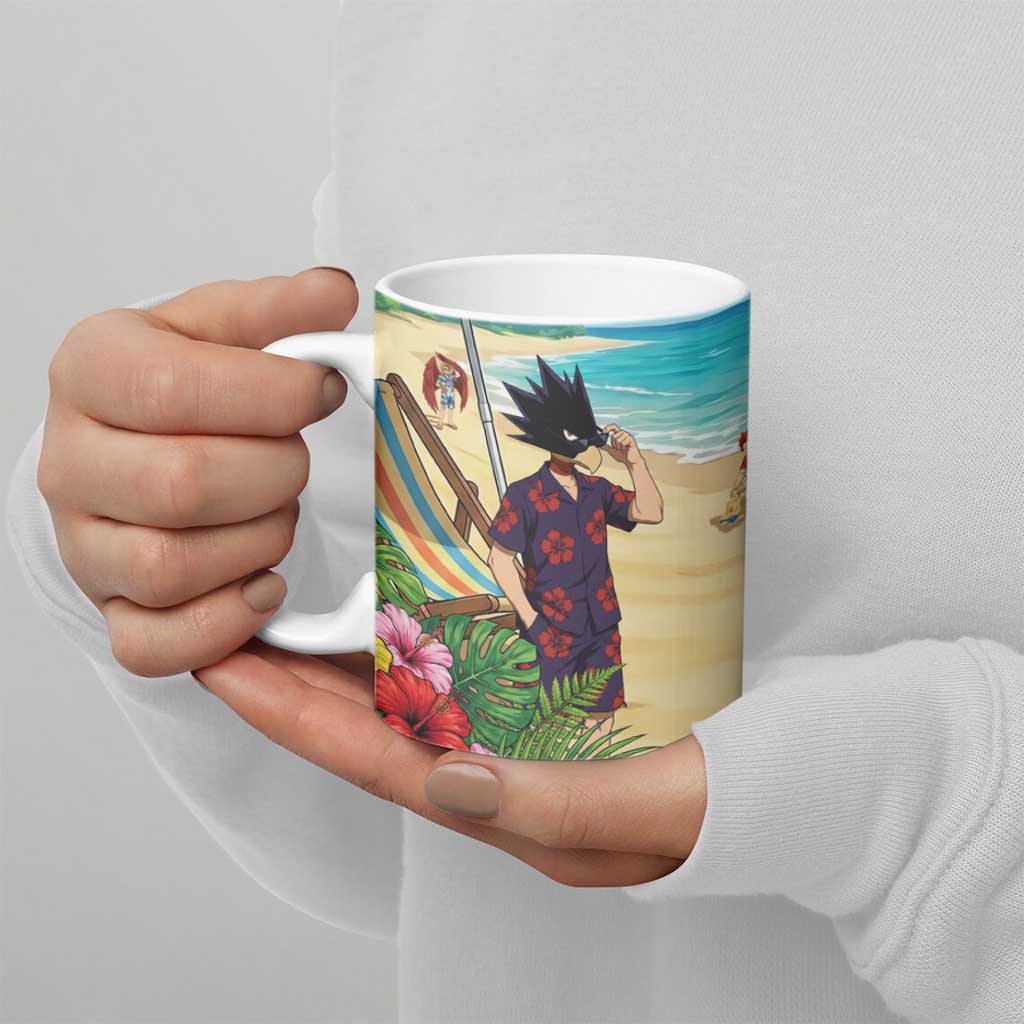 Fumikage Tokoyami Summer Chill Ceramic Mug Tropical Anime Beach Mood