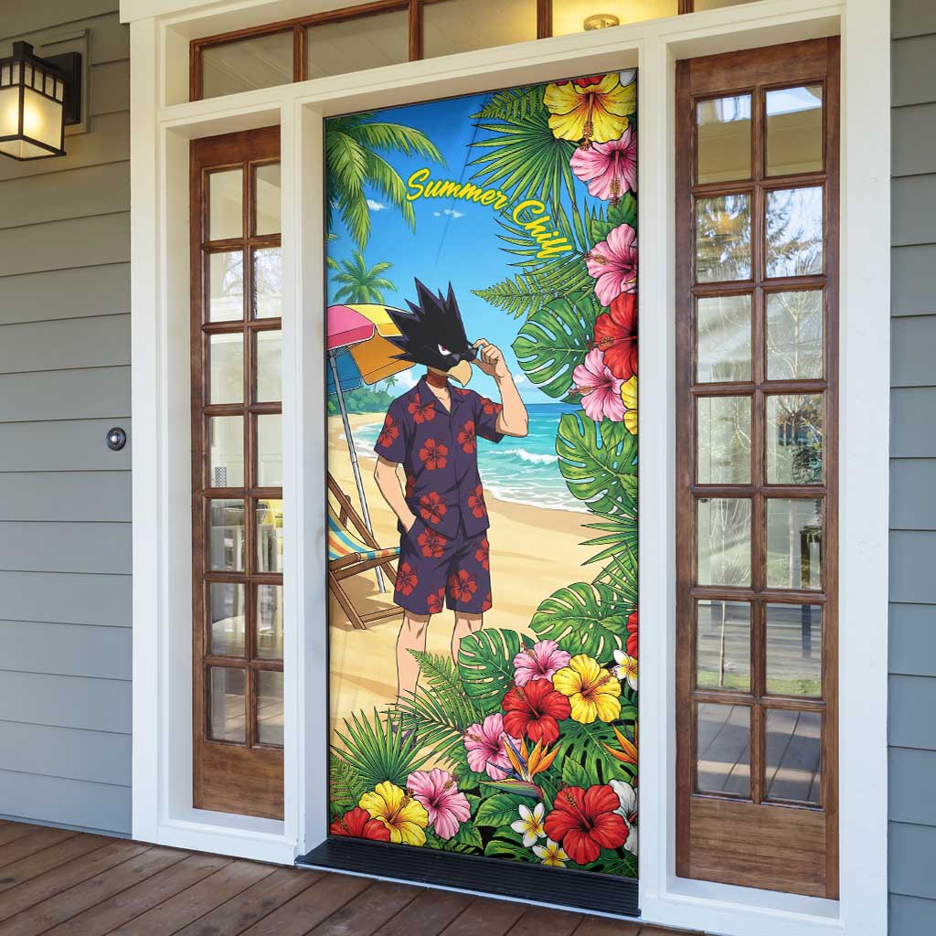 Fumikage Tokoyami Summer Chill Door Cover Tropical Anime Beach Mood