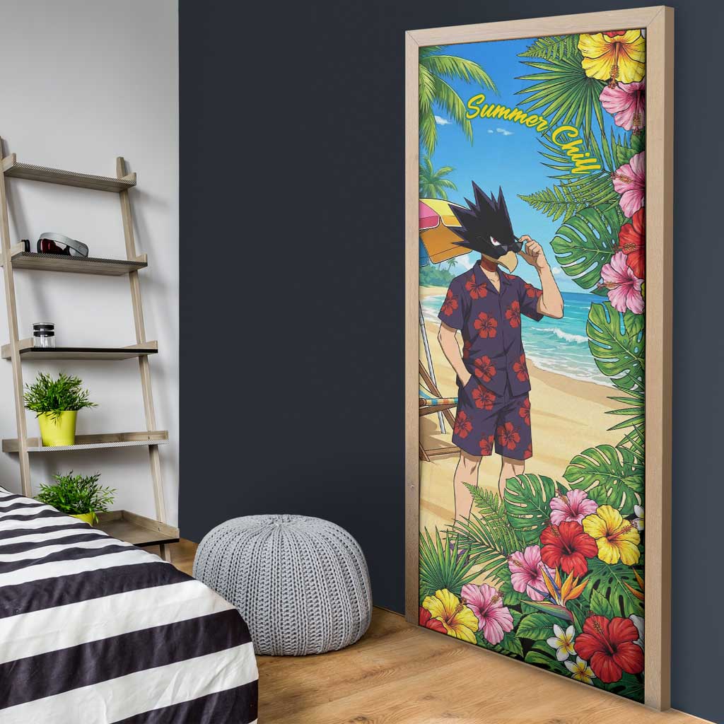 Fumikage Tokoyami Summer Chill Door Cover Tropical Anime Beach Mood