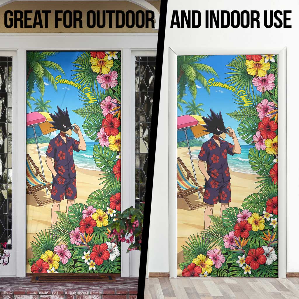 Fumikage Tokoyami Summer Chill Door Cover Tropical Anime Beach Mood
