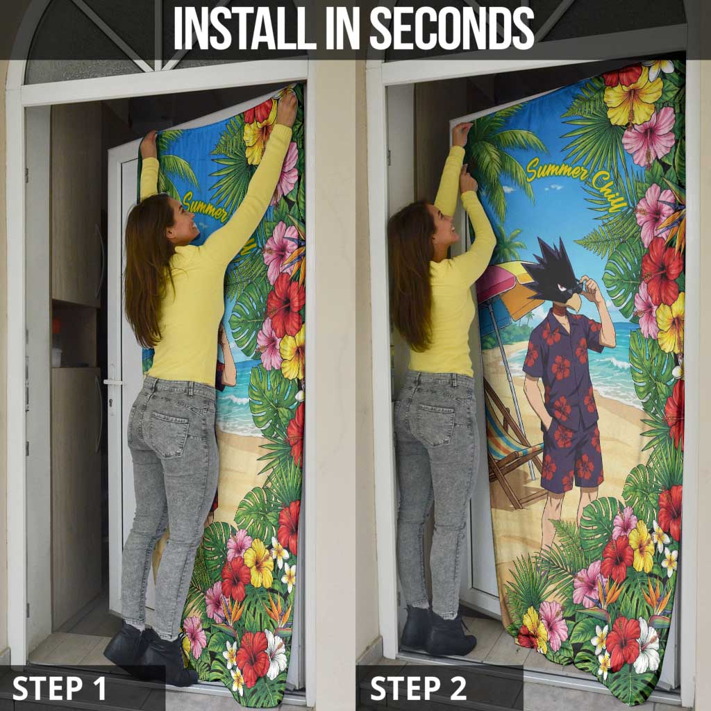 Fumikage Tokoyami Summer Chill Door Cover Tropical Anime Beach Mood