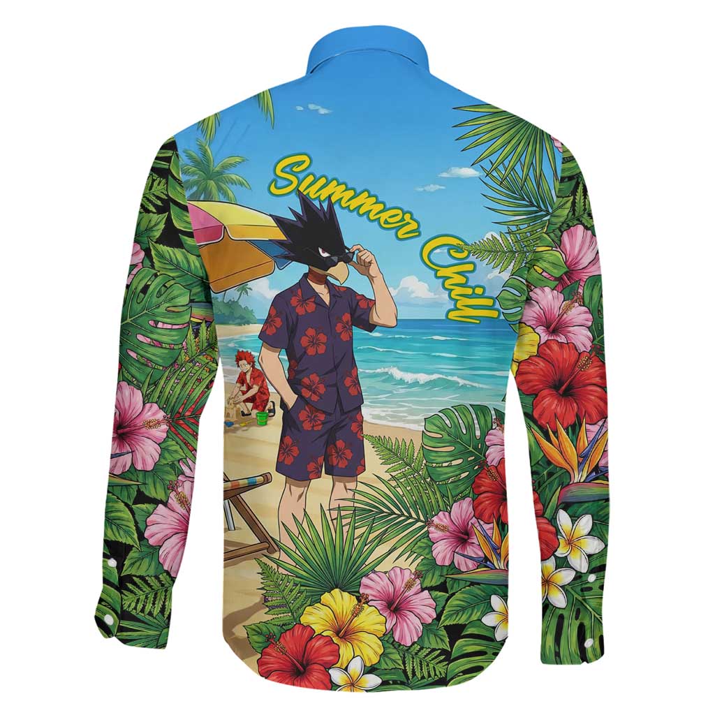 Fumikage Tokoyami Summer Chill Family Matching Puletasi and Hawaiian Shirt Tropical Anime Beach Mood