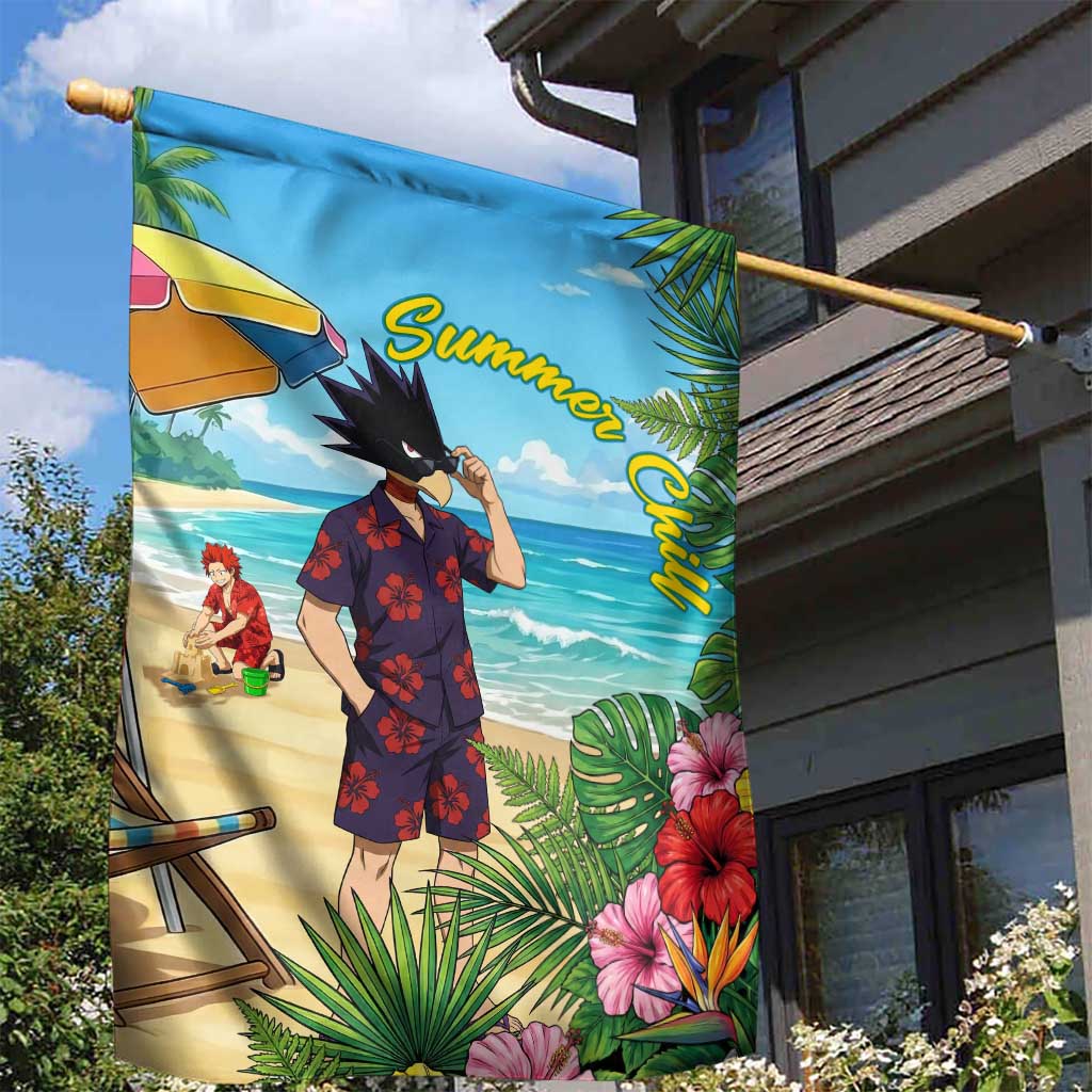 Fumikage Tokoyami Summer Chill Garden Flag Tropical Anime Beach Mood