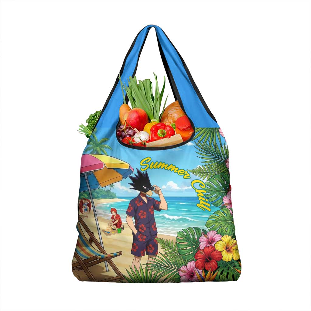 Fumikage Tokoyami Summer Chill Grocery Bag Tropical Anime Beach Mood