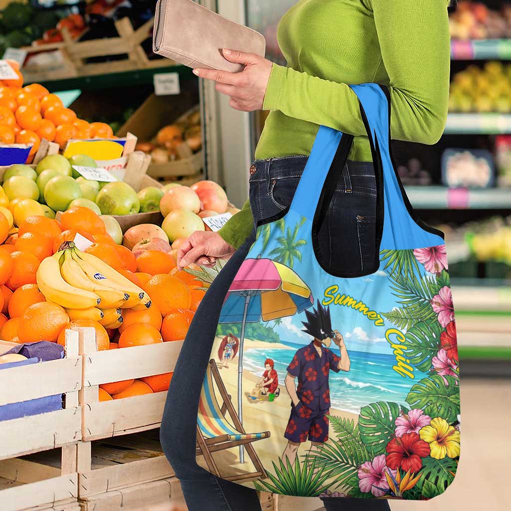 Fumikage Tokoyami Summer Chill Grocery Bag Tropical Anime Beach Mood