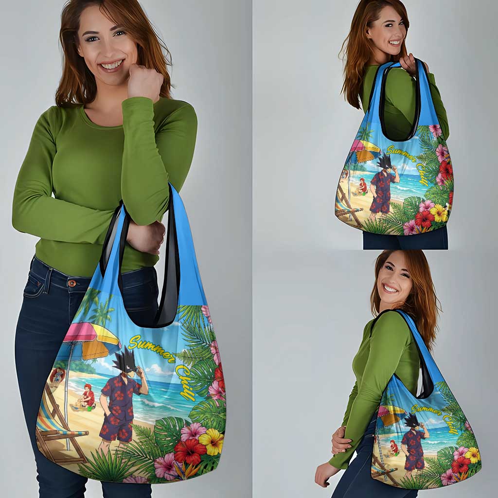 Fumikage Tokoyami Summer Chill Grocery Bag Tropical Anime Beach Mood