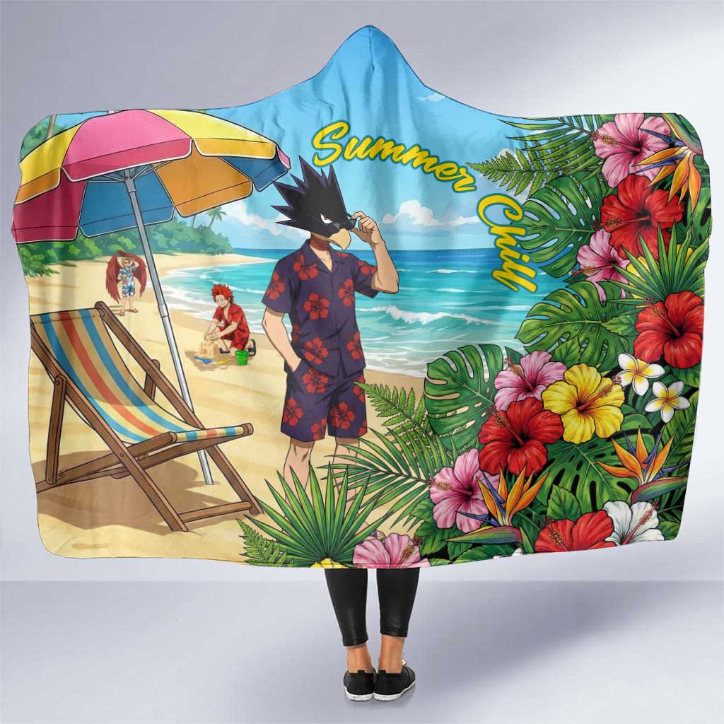 Fumikage Tokoyami Summer Chill Hooded Blanket Tropical Anime Beach Mood