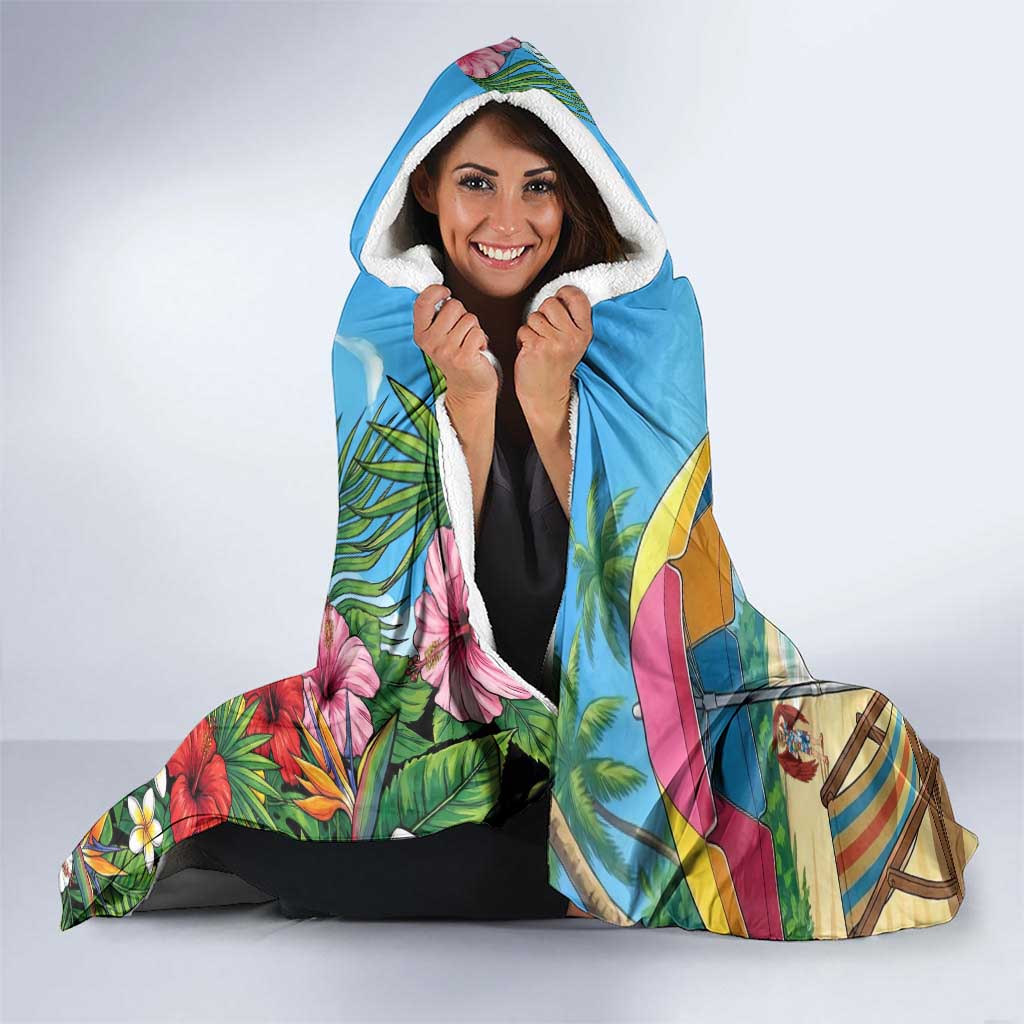 Fumikage Tokoyami Summer Chill Hooded Blanket Tropical Anime Beach Mood