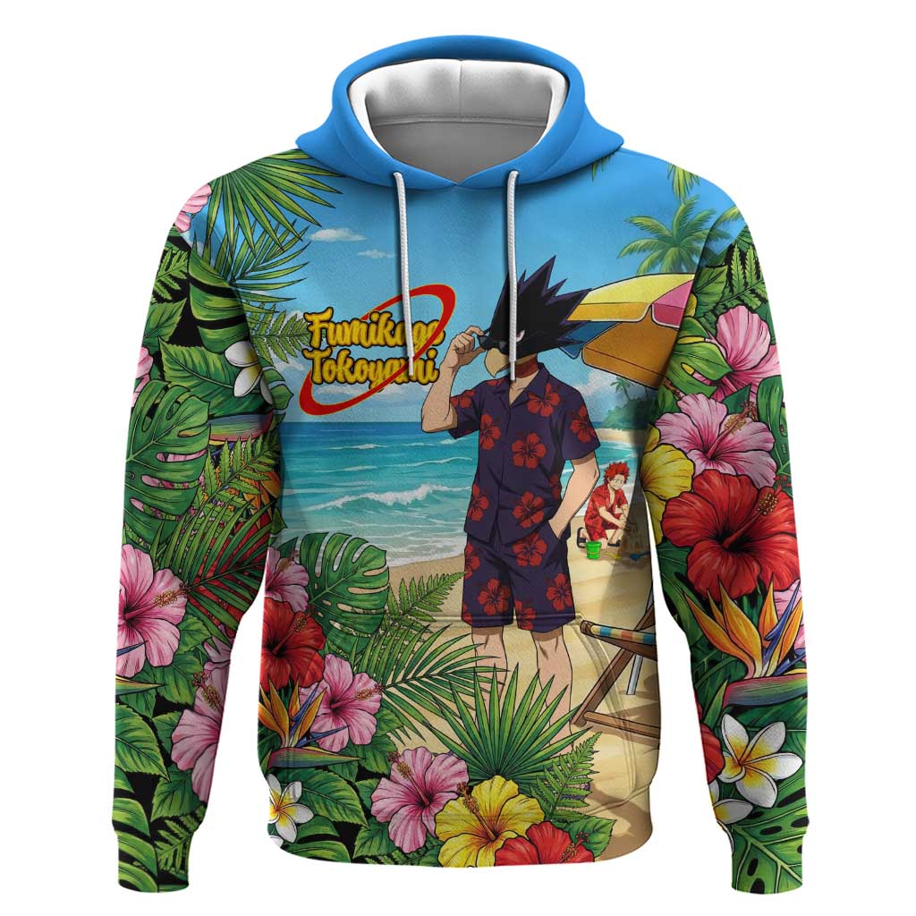 Fumikage Tokoyami Summer Chill Hoodie Tropical Anime Beach Mood