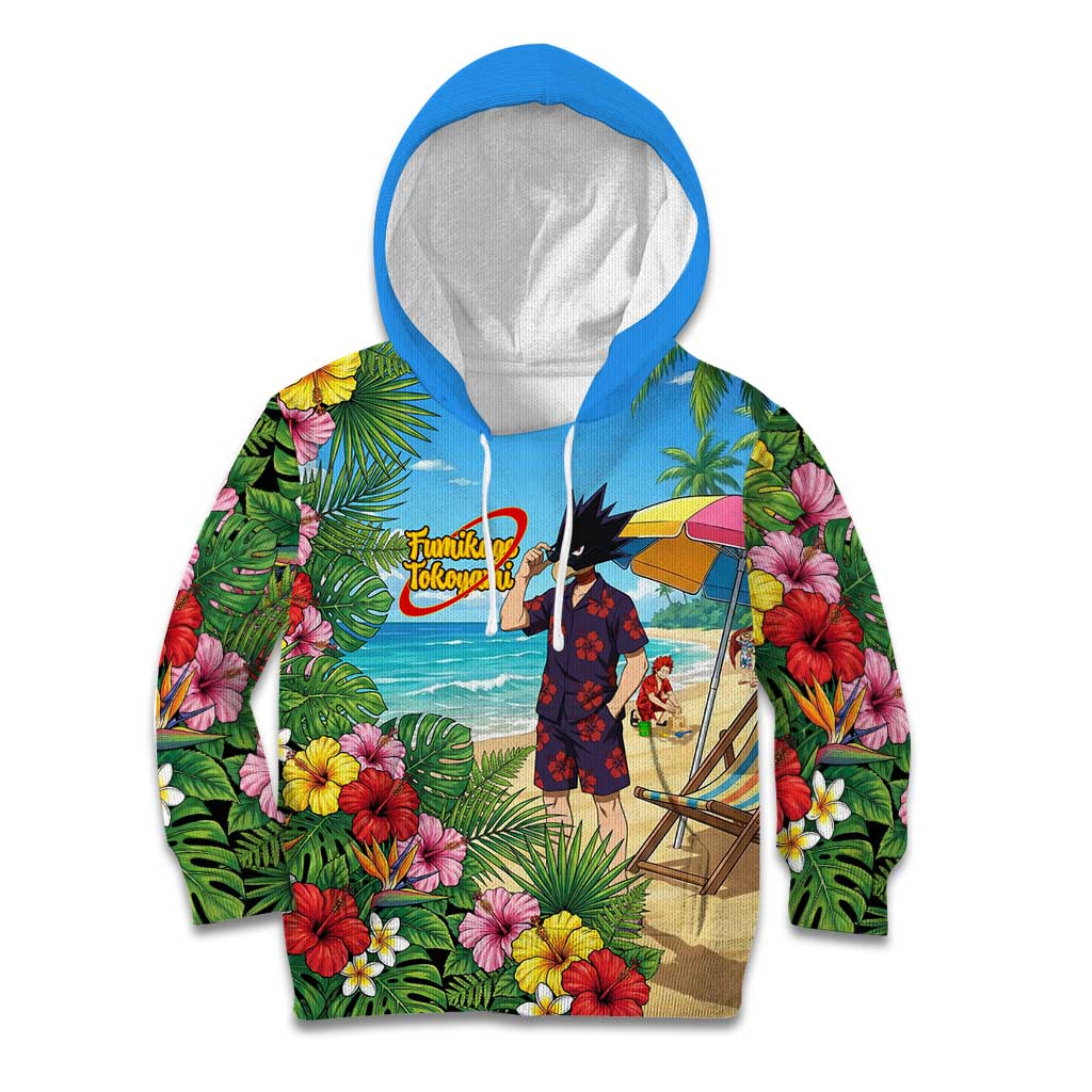 Fumikage Tokoyami Summer Chill Kid Hoodie Tropical Anime Beach Mood