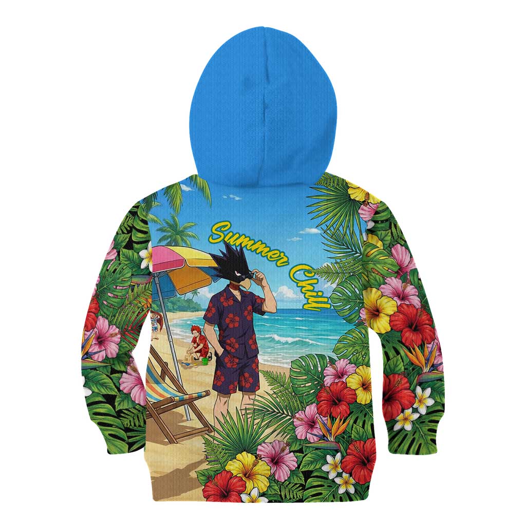 Fumikage Tokoyami Summer Chill Kid Hoodie Tropical Anime Beach Mood