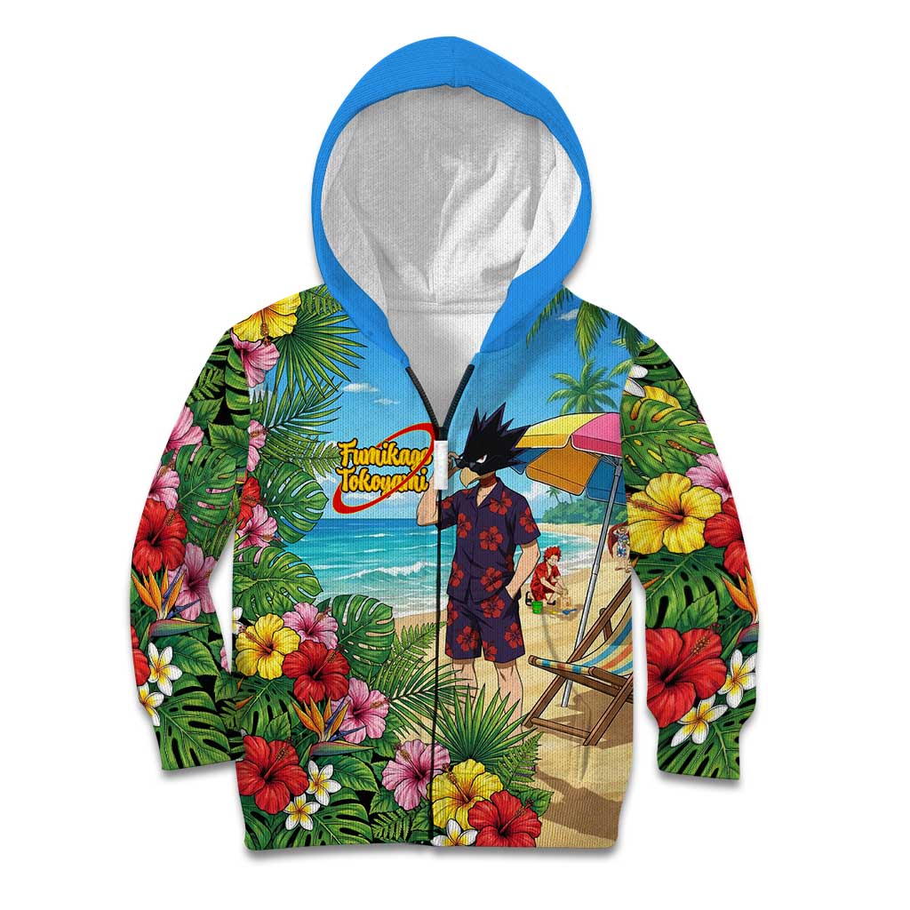 Fumikage Tokoyami Summer Chill Kid Hoodie Tropical Anime Beach Mood