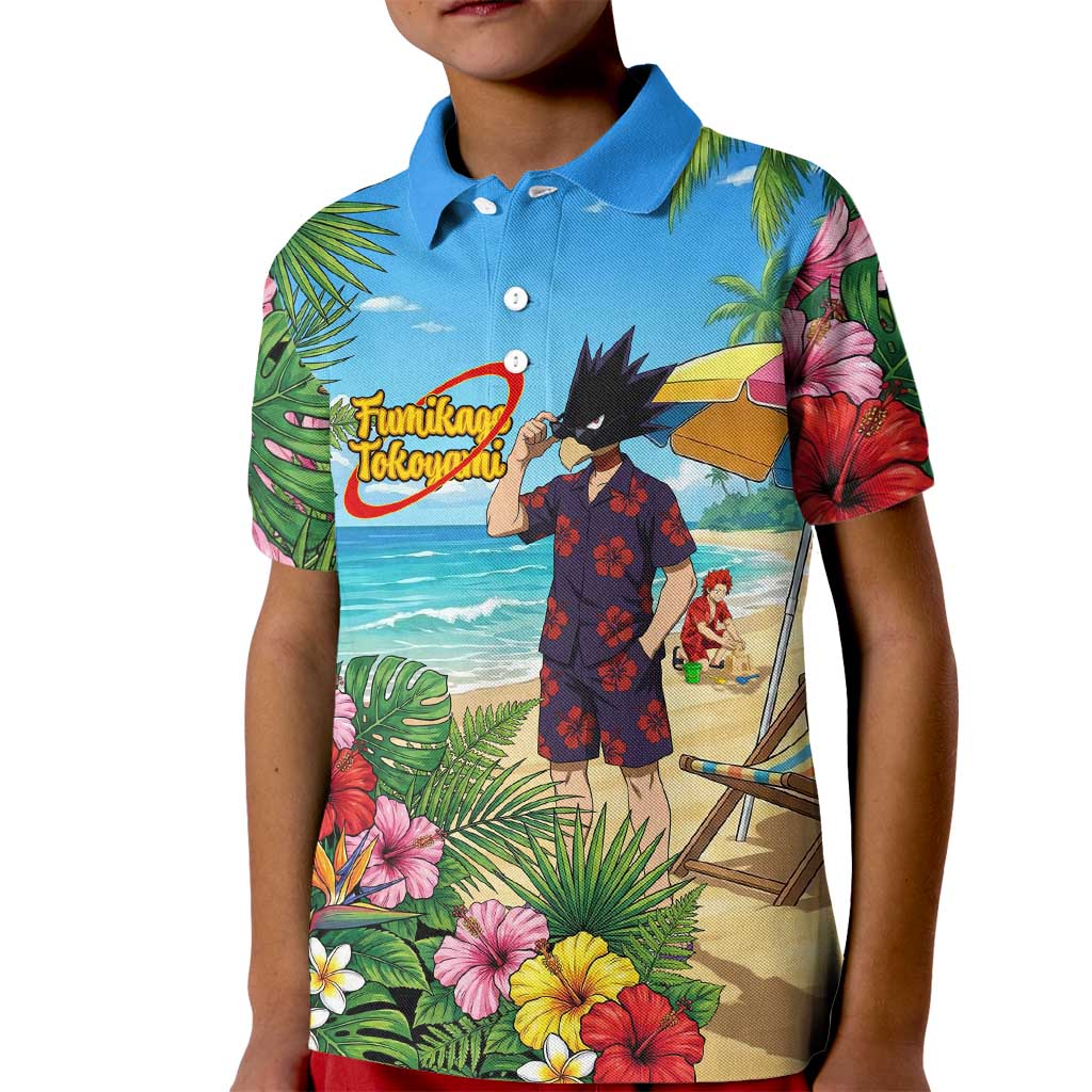 Fumikage Tokoyami Summer Chill Kid Polo Shirt Tropical Anime Beach Mood