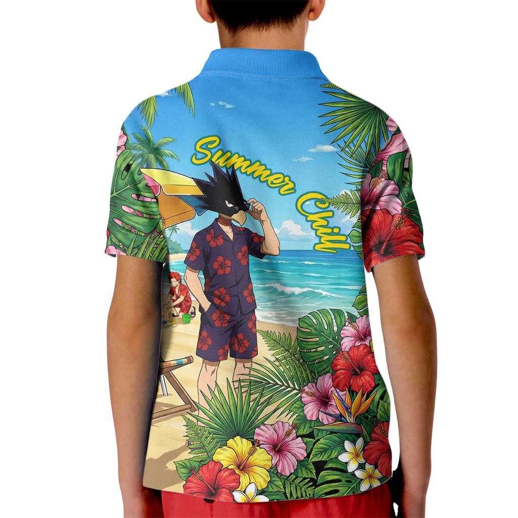 Fumikage Tokoyami Summer Chill Kid Polo Shirt Tropical Anime Beach Mood